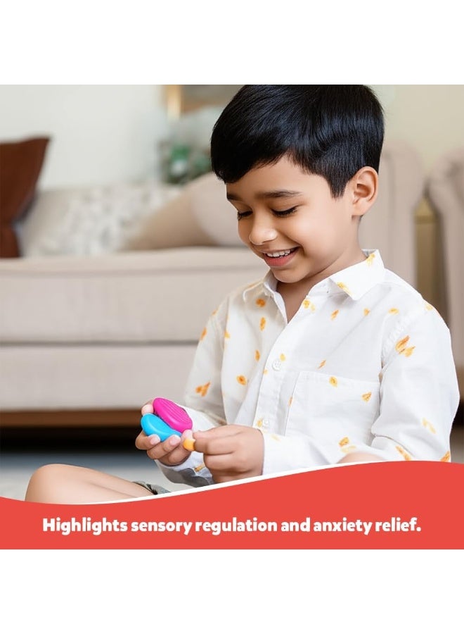 abley's Sensory Stones for Autism Support, Colorful Textured Fidget Toys, Tactile Stimulation Set with 6 Different Patterns, Educational Development - Image 2